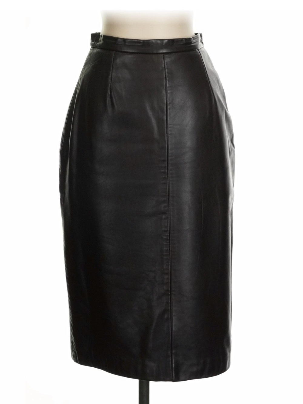 North Beach Leather Michael Hoban Black Genuine Leather Pencil Skirt VTG